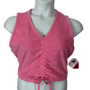 Juicy Couture Pink Ruche Crop Terry Tank Top SKU0468